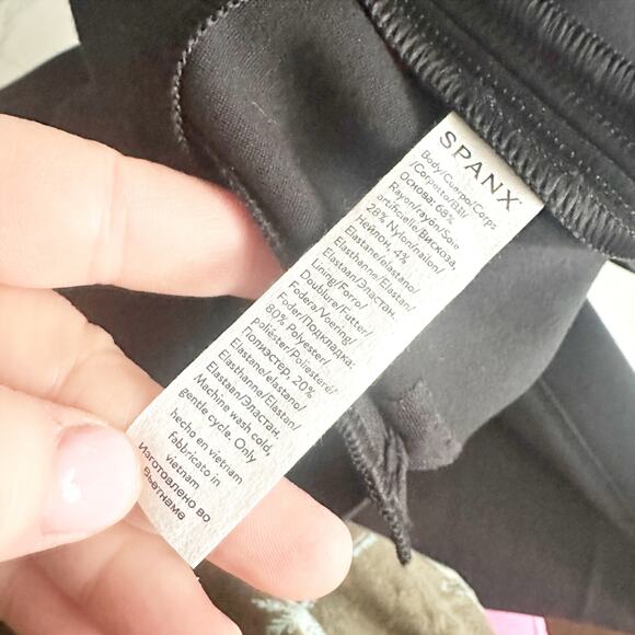 Spanx SuperSmooth‎ Perfect Fit Ponte Slim Straight Black Pants Women’s XL TALL - Picture 10 of 13